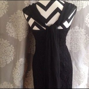 Donna Ricco New York Black Lace Chiffon Dress Sz 8